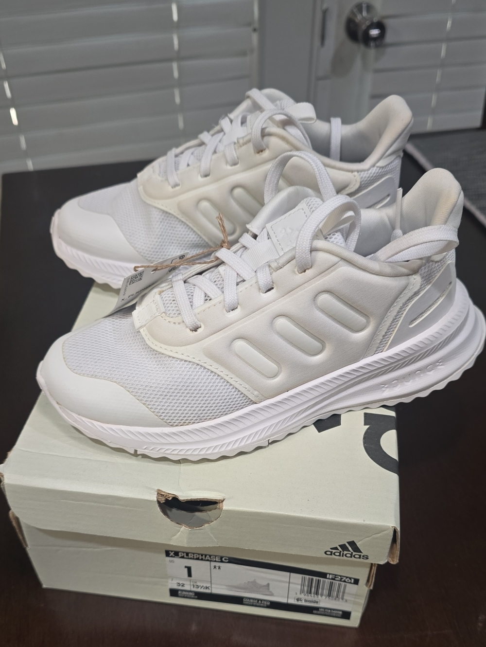 Adidas Boys White Mesh & Synthetic Trainer Sneakers